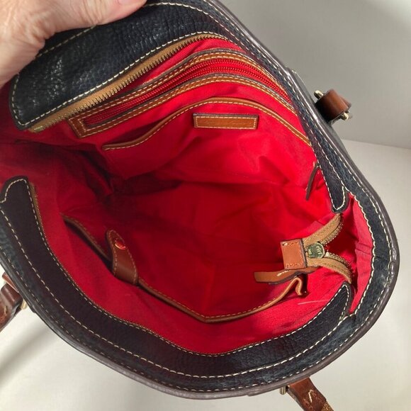 Vintage Dooney & Bourke Pebbled Leather Lexington Shoulder Bag Black 8 x 12"‎ - Picture 9 of 12